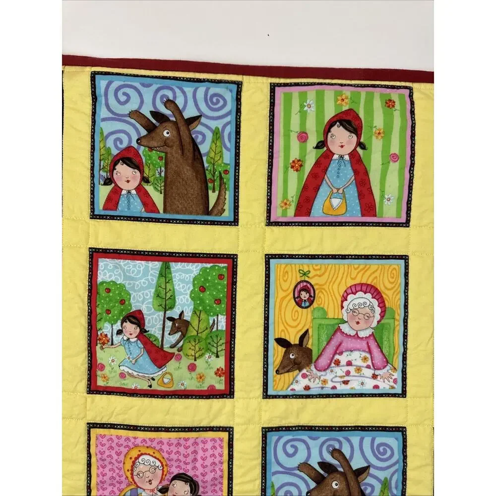 Little Red Riding Hood quilt story book quilt big bad wolf Handmade
